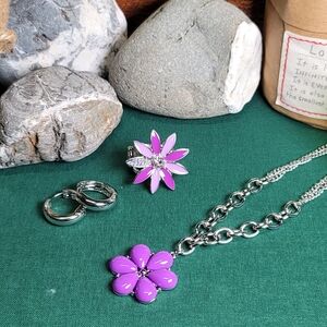 Purple Flower Jewelry Set By Paparazzi